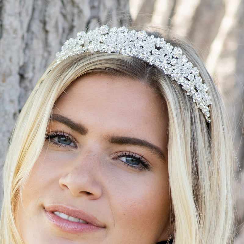 Romance crystal cluster bridal tiara - Liberty in Love