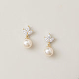 Romy navette pearl drop earrings (gold) - Liberty in Love