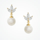 Romy navette pearl drop earrings (gold) - Liberty in Love