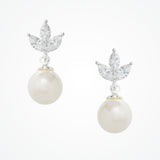 Romy navette pearl drop earrings (silver) - Liberty in Love