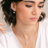 Romy navette pearl drop earrings (silver) - Liberty in Love