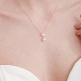 Romy navette pearl drop necklace (gold) - Liberty in Love