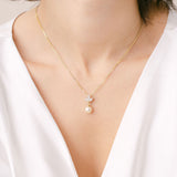 Romy navette pearl drop necklace (gold) - Liberty in Love