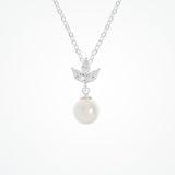 Romy navette pearl drop necklace (silver) - Liberty in Love