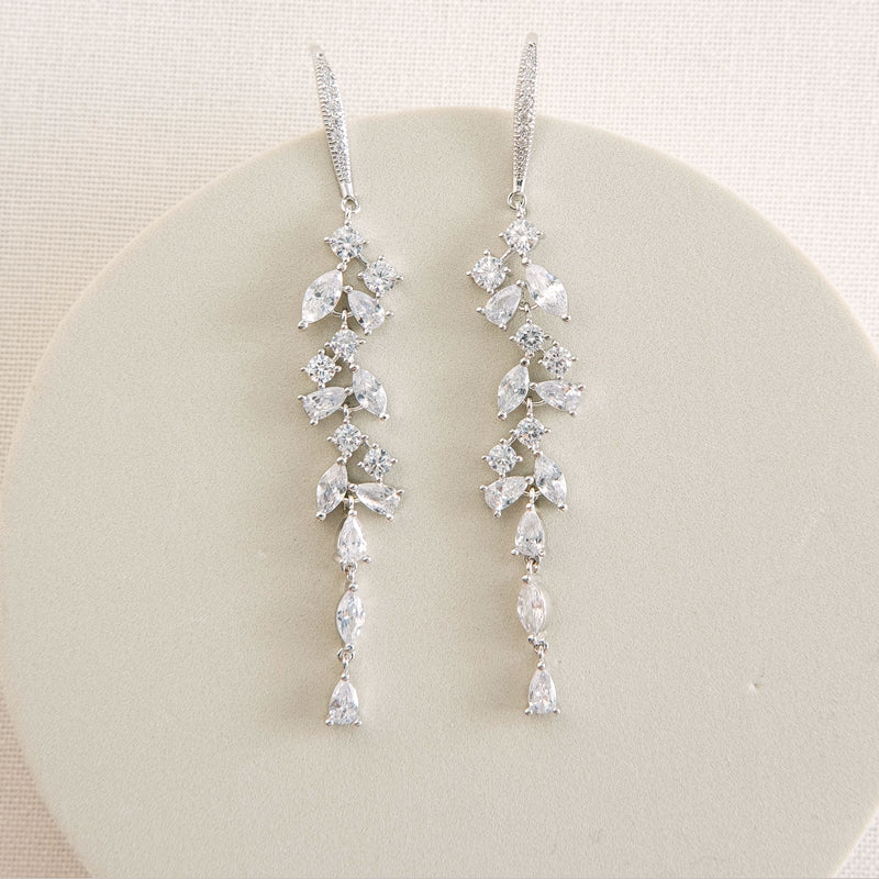 Leaf Bridal Earrings, Silver Crystal Wedding Earrings, Vintage Style Drop  Earrings, Falling Leaves Earrings, Bridal Earrings | MakerPlace by Michaels