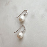 Simple freshwater pearl drop earrings (silver) - Liberty in Love