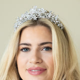 Samira crystal and pearl enamelled floral tiara - Liberty in Love