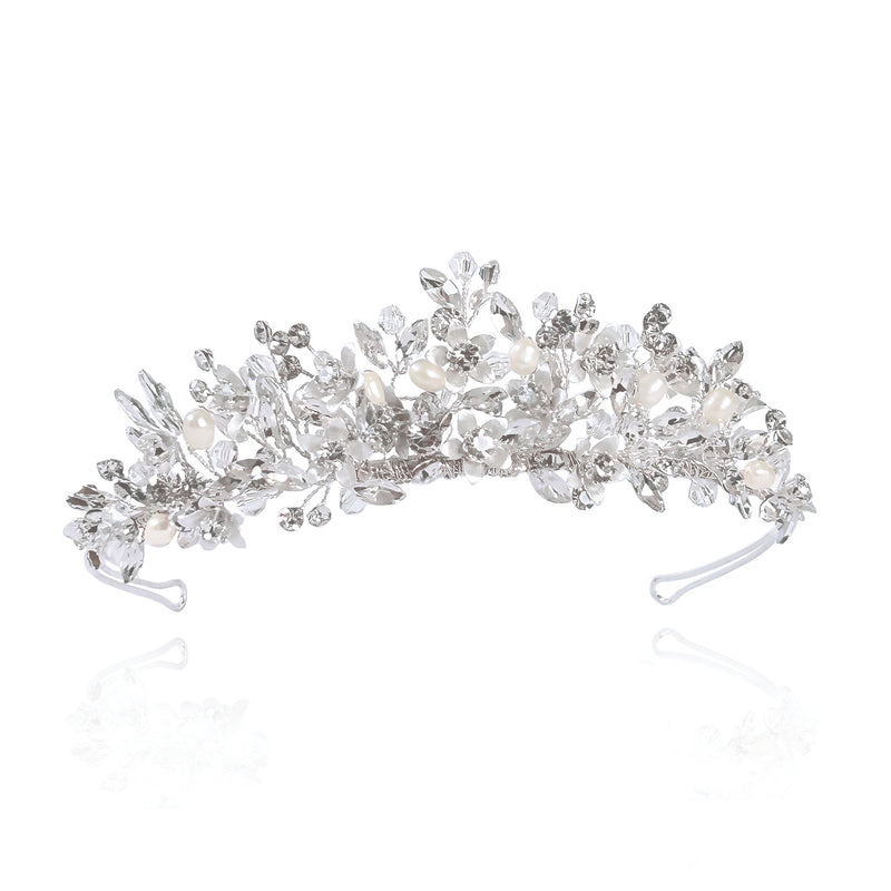 Samira crystal and pearl enamelled floral tiara - Liberty in Love