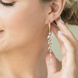 Sandringham statement crystal cluster drop earrings (gold) - Liberty in Love
