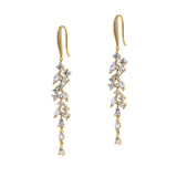 Sandringham statement crystal cluster drop earrings (gold) - Liberty in Love