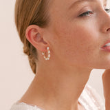 Seed pearl small hoop earrings - Liberty in Love