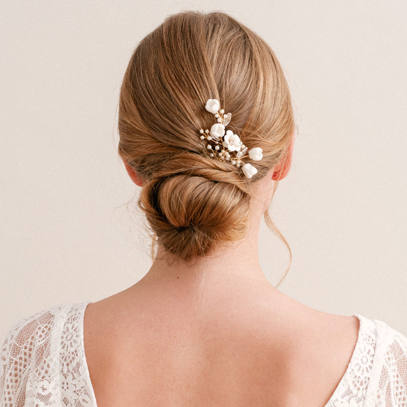Bridal High Quality Glass Pearl Hair Pins Set of 7 Wedding Hair Pins Pearls  Hair Piece Silver or Gold Hairpin. 