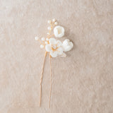 Serenity clay floral crystal and pearl hair pins - Liberty in Love