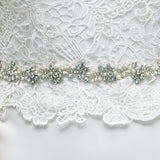 Silver cluster crystal and pearl belt - Liberty in Love