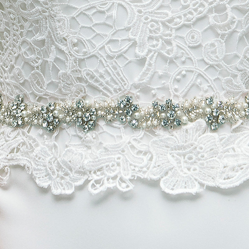 Silver cluster crystal and pearl belt - Liberty in Love