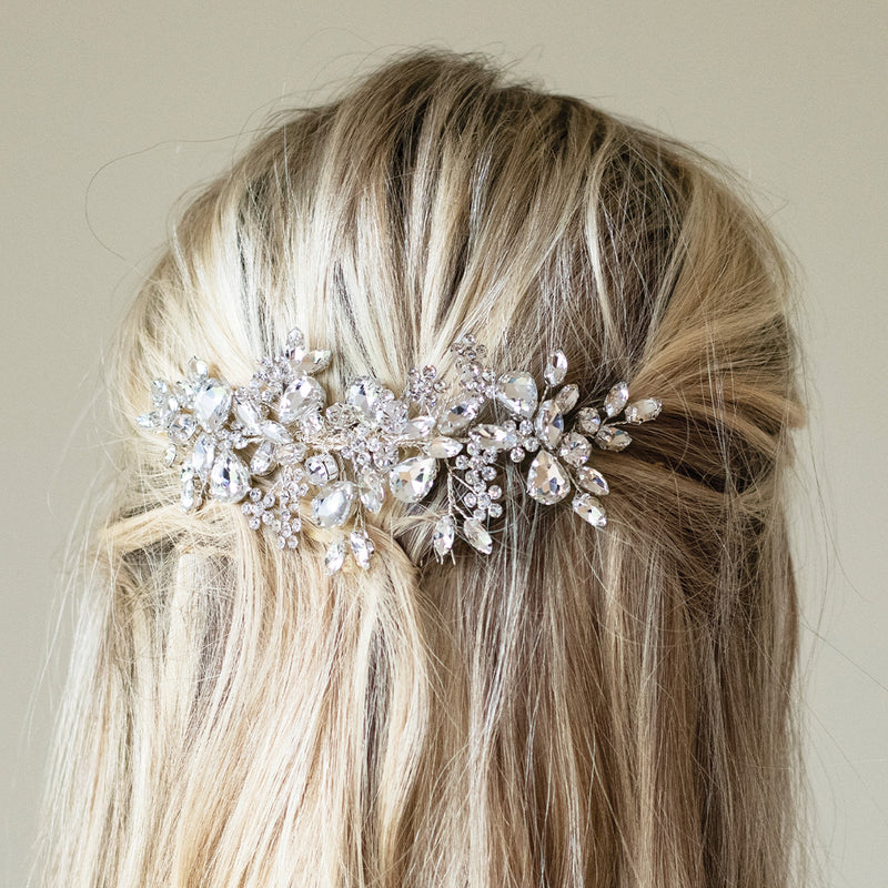 Crystal encrusted comb (silver) - Liberty in Love