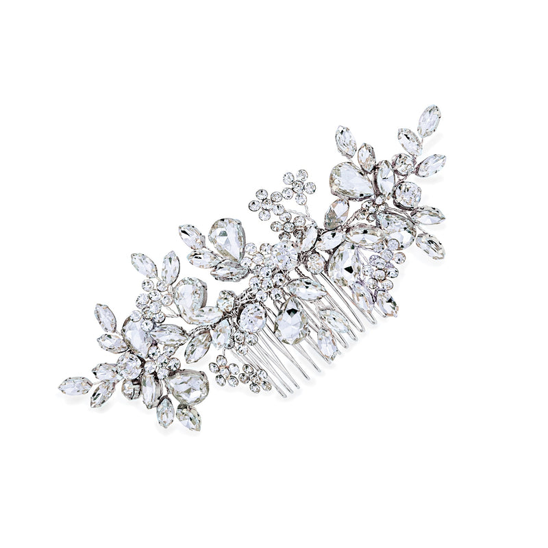Silver crystal encrusted sparkling comb - Liberty in Love