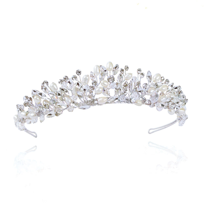 Embrace crystal and pearl cluster tiara (silver) - Liberty in Love