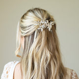 Fairydust crystal and pearl enamelled leafy clip (silver) - Liberty in Love