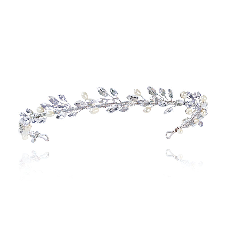 Moonshine crystal and pearl vine band (silver) - Liberty in Love