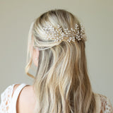 Pearl cascade spray comb (silver) - Liberty in Love
