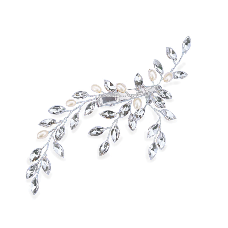 Pearl glimmer crystal spray clip (silver) - Liberty in Love