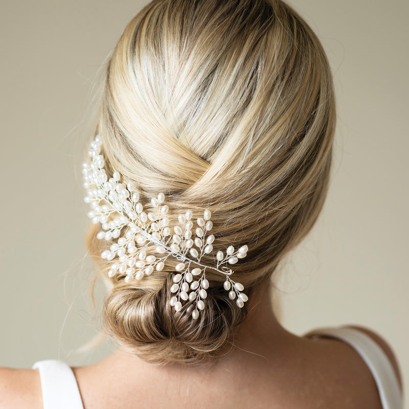 Seaspray pearl cluster comb (silver) - Liberty in Love