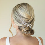 Shimmer crystal and pearl leafy comb - Liberty in Love