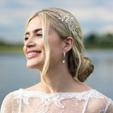 Shimmer crystal and pearl leafy comb - Liberty in Love