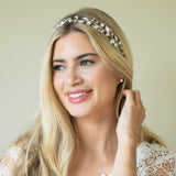 Skylark crystal and pearl enamelled hair vine (silver) - Liberty in Love