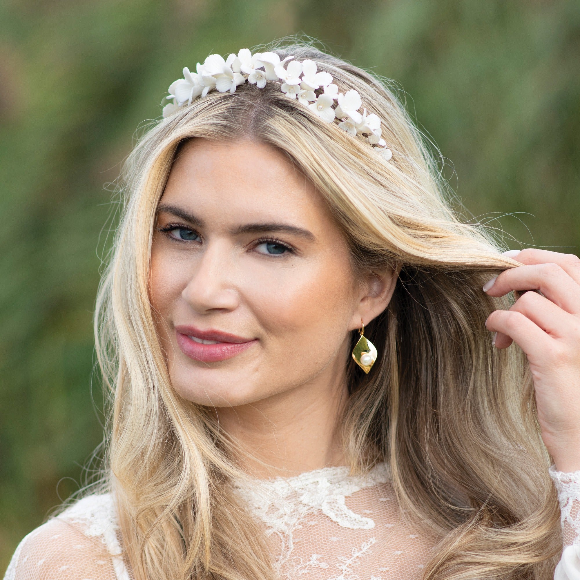 Wildflower ceramic floral garland headband Ivory & Co Liberty in Love