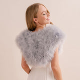 Silver grey feather bridal bolero - Liberty in Love