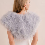 Silver grey feather bridal bolero - Liberty in Love