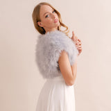 Silver grey feather bridal bolero - Liberty in Love
