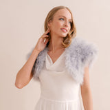 Silver grey feather bridal bolero - Liberty in Love