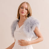 Silver grey feather bridal bolero - Liberty in Love