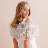 Silver grey ostrich feather bridal stole - Liberty in Love