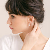 Simple freshwater pearl drop earrings (silver) - Liberty in Love