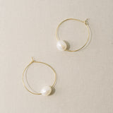 Simple pearl hoop earrings - Liberty in Love