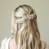 Spring blossom crystal pearl and enamelled floral crescent clip - Liberty in Love
