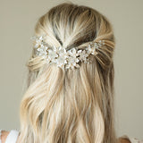 Spring blossom crystal pearl and enamelled floral crescent clip - Liberty in Love