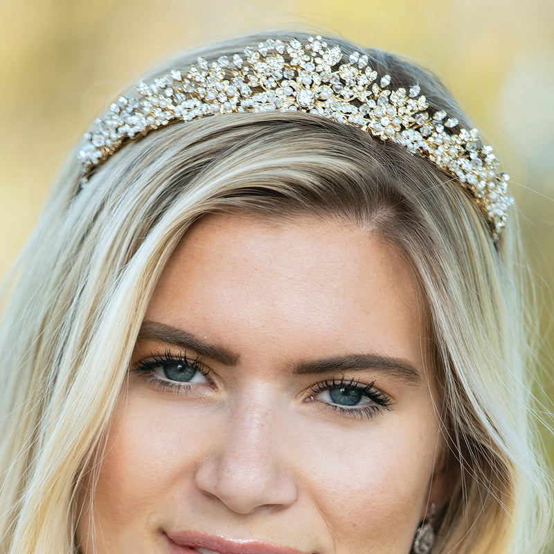 Trinity crystal and pearl bridal tiara - Liberty in Love