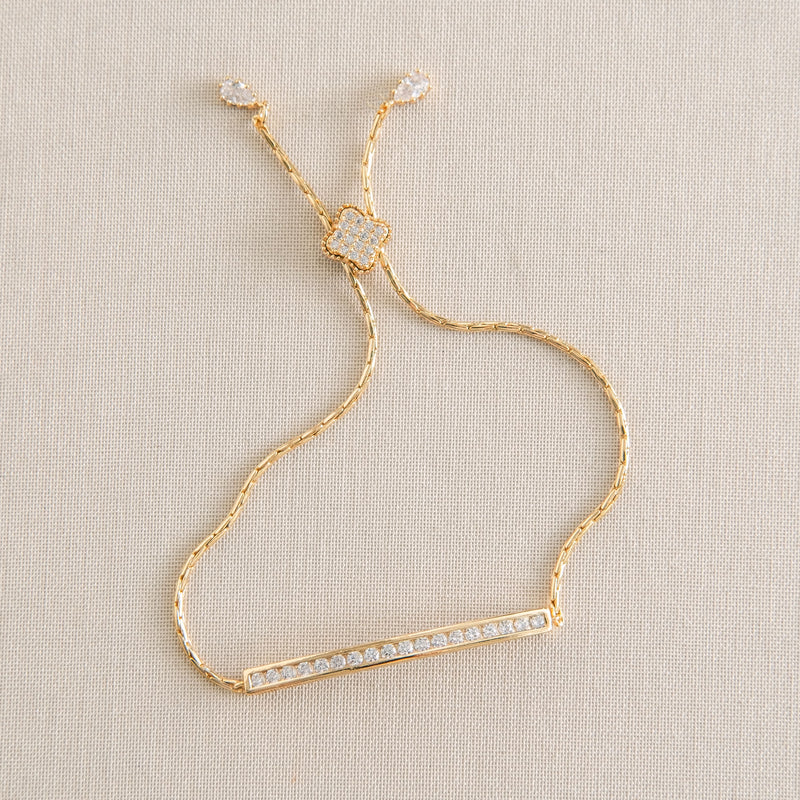 Winchcombe crystal bar toggle bracelet (gold) - Liberty in Love