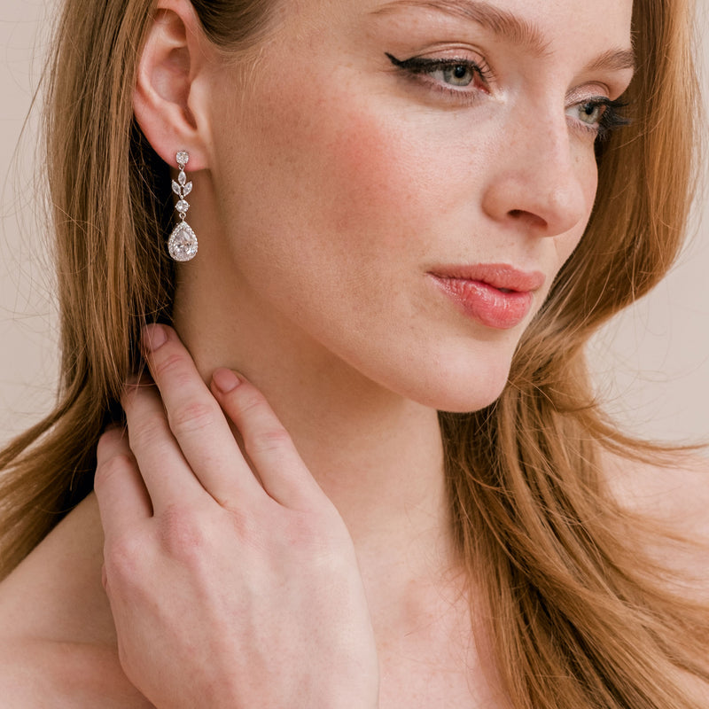 Wrenley crystal floral drop earrings - Liberty in Love