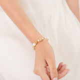 Abigail pearl and diamante bracelet (gold) - Liberty in Love