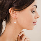 Abigail diamante and pearl drop earrings (gold) - Liberty in Love