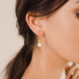 Abigail diamante and pearl drop earrings (gold) - Liberty in Love