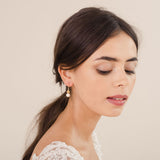 Abigail diamante and pearl drop earrings (gold) - Liberty in Love