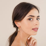 Abigail diamante and pearl drop earrings (gold) - Liberty in Love