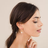 Abigail diamante and pearl drop earrings (gold) - Liberty in Love
